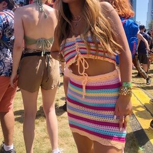 Nasty Gal Crochet Two Piece Set